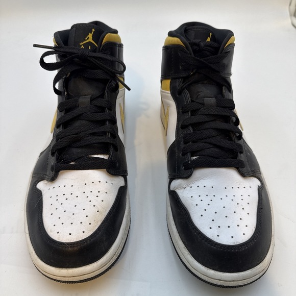 Air Jordan 1 Mid Pollen  Yellow Black White Sneakers MENS 11.5 - Picture 1 of 10